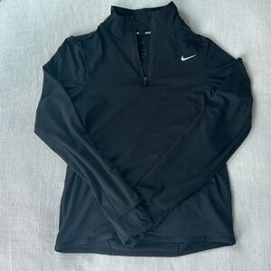 ⭐️ Nike Running Dri Fit 1/4 Zip Long Sleeve Pullover Top Black Pocket